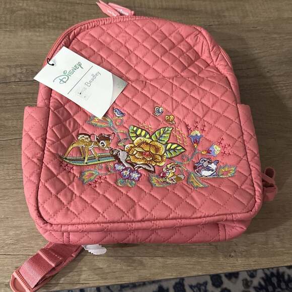 Vera Bradley Handbags - Vera Bradley Disney Bambi Limited Edition Quilted Backpack Coral Embroidered TD1